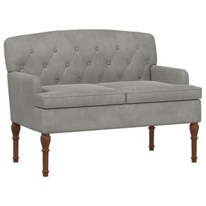 vidaXL Loveseat con bottoni imbottiti Grigio Chiaro 111 x 65 x 79 cm