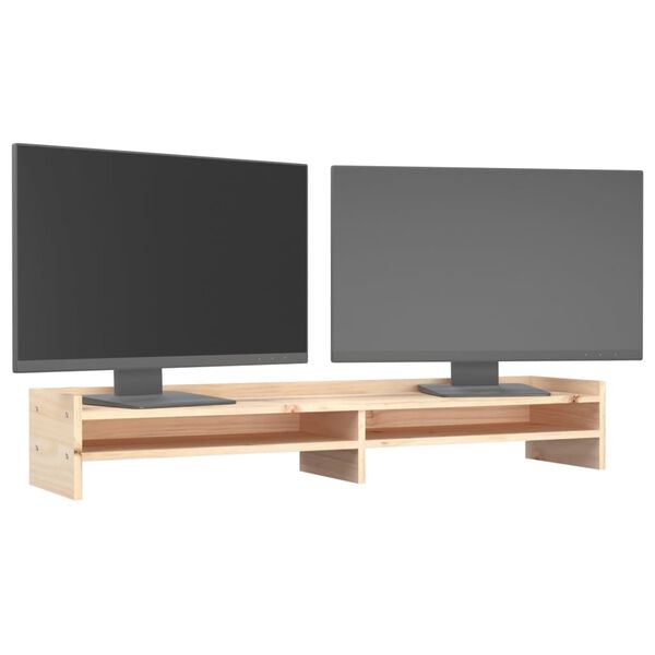 vidaXL Supporto per Monitor 100x24x16 cm in Legno Massello di Pino