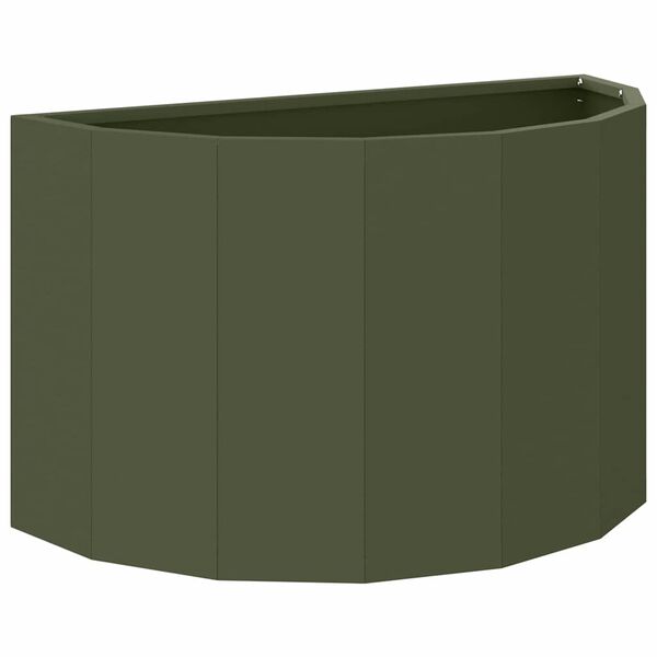 vidaXL Fioriera Verde oliva 60 x 30 x 35 cm Acciaio