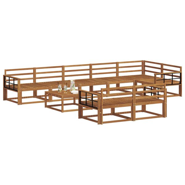 vidaXL Set di divani da esterno 9 pcs Naturale