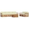 vidaXL Set di divani da esterno 7 pz Naturale e Crema