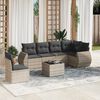 vidaXL Set Divani da Giardino 7pz con Cuscini Grigio Chiaro Polyrattan