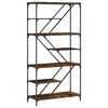 vidaXL Libreria Rovere Fumo 91x36x176 cm Legno Multistrato e Acciaio