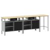 vidaXL Set banco da lavoro 3 pz Rosso e Grigio