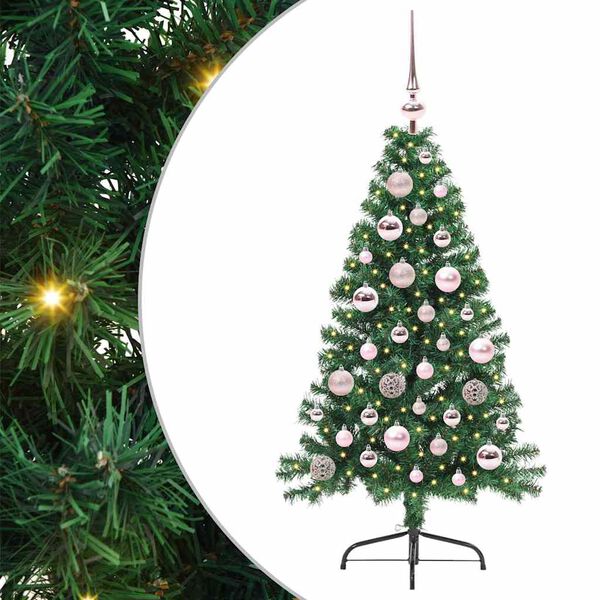vidaXL Albero di Natale artificiale con luci integrate Verde 120 cm