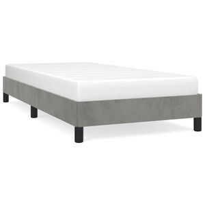 vidaXL Giroletto senza Materasso Grigio Chiaro 100x200 cm Velluto