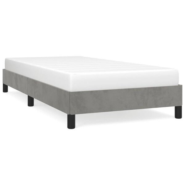vidaXL Giroletto senza Materasso Grigio Chiaro 100x200 cm Velluto