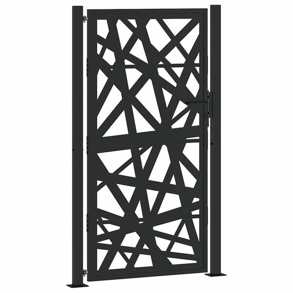 vidaXL Cancello da giardino nero 100x175 cm in acciaio design leggero