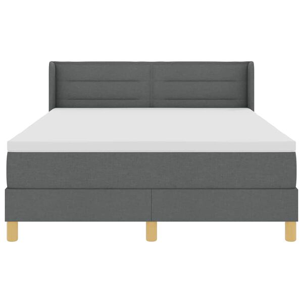 vidaXL Letto a molle con testiera Grigio scuro 200 x 160 cm Poliestere