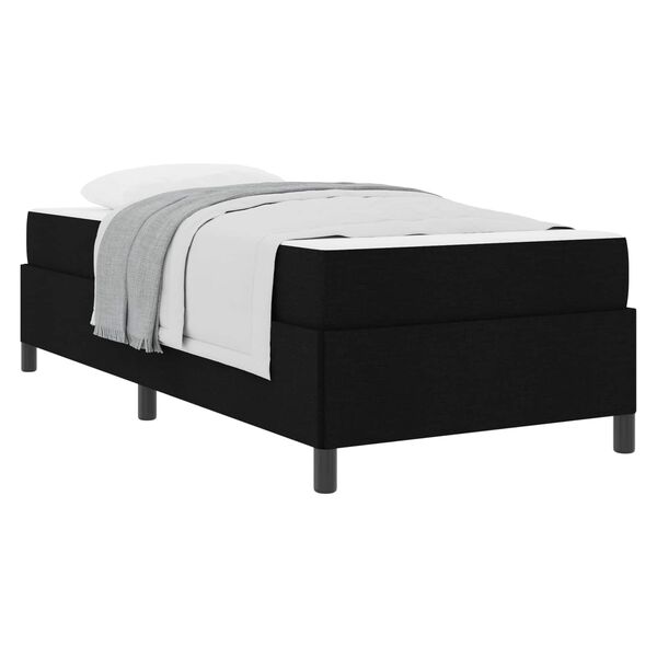 vidaXL Letto a molle con materasso Nero 90 x 190 cm Tessuto