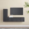 vidaXL Set Mobili Porta TV 3 pz Grigio in Legno Multistrato