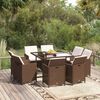 vidaXL Set Divani da Giardino 9 pz con Cuscini in Polyrattan Marrone