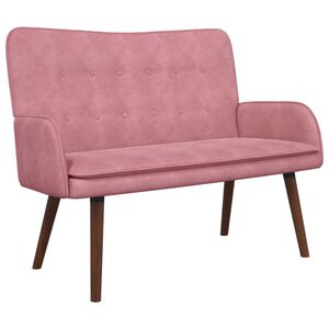 vidaXL Divano a 2 Posti Rosa 115 x 61 x 87 cm Velluto