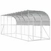 vidaXL Gabbia per Polli Contro il Muro Argento 600 x 150 x 215 cm