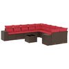 vidaXL Set Divani da Giardino 11 pz con Cuscini Marrone in Polyrattan