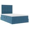 vidaXL Letto con contenitore e LED con led Blu 120 x 190 cm Velluto