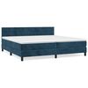 vidaXL Giroletto a Molle con Materasso Blu Scuro 200x200 cm in Velluto