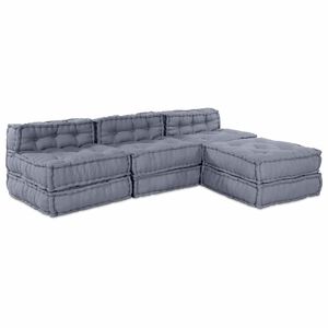 vidaXL Unit&agrave; di Divano Modulare Tessuto Grigio 210 x 140 x 56 cm