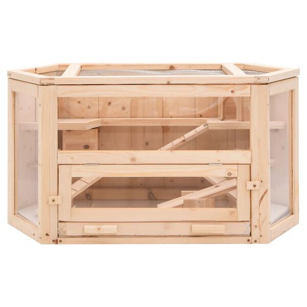 vidaXL Gabbia per Criceti 80x40x43 cm in Legno Massello di Abete