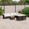 vidaXL Set Divani da Giardino 9 pz con Cuscini Nero in Polyrattan