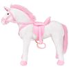 vidaXL Unicorno di Peluche in Piedi Bianco e Rosa XXL