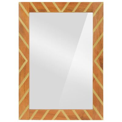 vidaXL Specchio da Bagno Marrone 50x70x3 cm in Legno di Mango e Vetro
