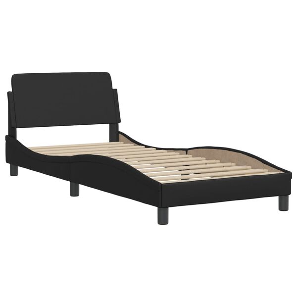vidaXL Letto Viana con Materasso Nero 80x200 cm in Similpelle