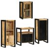 vidaXL Set di mobili per il bagno 4 pz Marrone Legno di Mango Massello