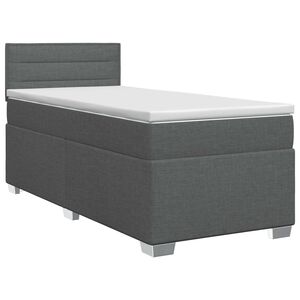 vidaXL Letto box spring con materasso Grigio Scuro 80 x 200 cm Tessuto