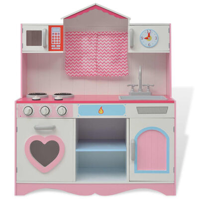 Cucina giocattolo per bambini in legno Cucina gioco bimba multiuso  60x33x90cm Rosa e bianco - Costway