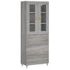 vidaXL Credenza Grigio Sonoma 69,5x34x180 cm in Legno Multistrato
