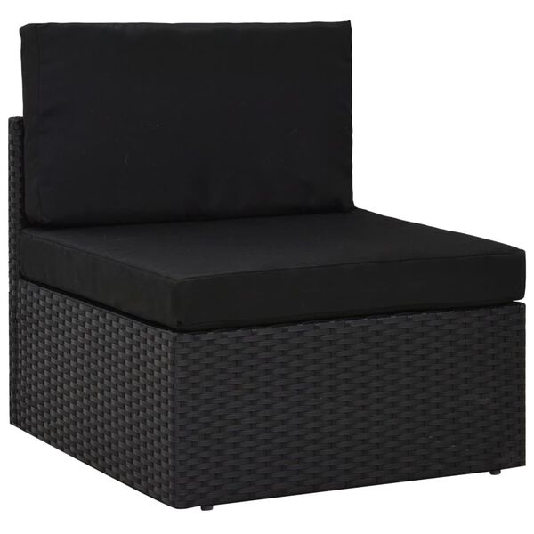 vidaXL Set Divani da Giardino 10 pz con Cuscini in Polyrattan Nero