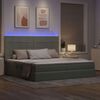vidaXL Letto con contenitore e LED Grigio chiaro 200 x 200 cm Velluto