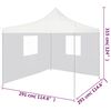 vidaXL Gazebo Professionale Pieghevole 2 Pareti 3x3 m Acciaio Bianco