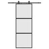 vidaXL Porta Scorrevole Set Ferramenta Nera 76x205 cm Vetro Temperato