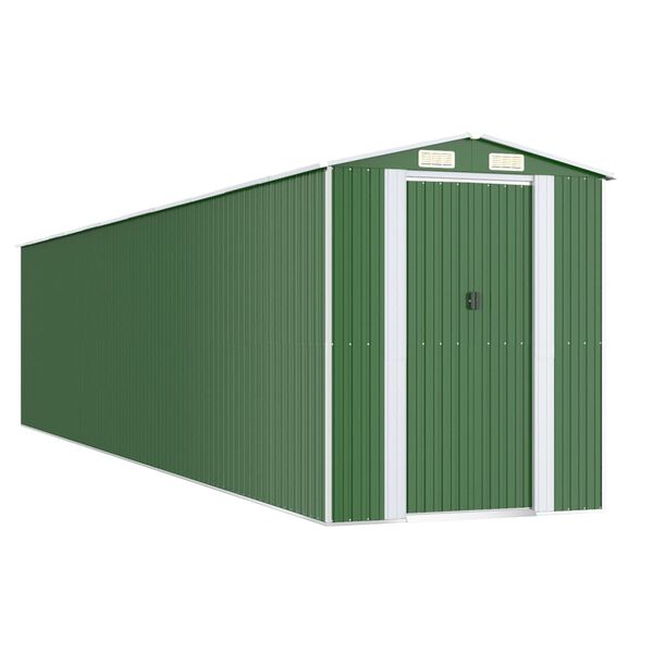 vidaXL Capanno da Giardino Verde 192x938x223 cm Acciaio Zincato