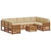 vidaXL Set di divani da esterno 10 pz Naturale e Beige
