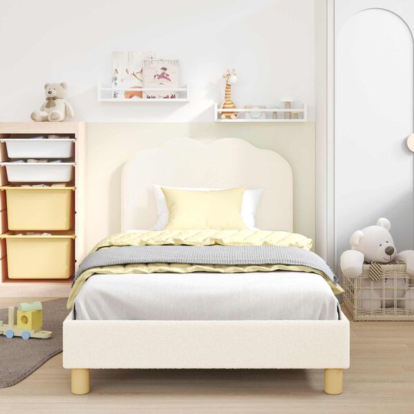vidaXL Struttura letto bambini con testata Crema 80 x 200 cm