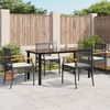 vidaXL Set da Pranzo da Giardino 5 pz Nero con Cuscini in Polyrattan
