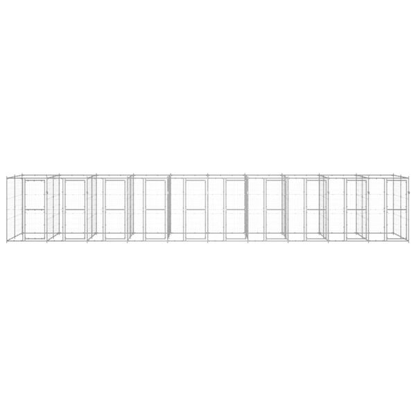 vidaXL Gabbia per Cani da Esterno in Acciaio Zincato 24,2 m&sup2;