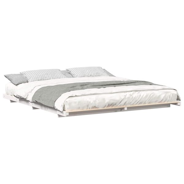 vidaXL Struttura letto a terra Bianco 200 x 210 cm