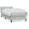 vidaXL Giroletto a Molle con Materasso Grigio Chiaro 80x220 cm Velluto