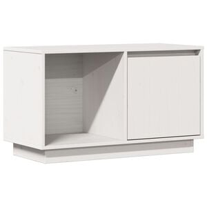 vidaXL Mobile Porta TV Bianco 74x35x44 cm in Legno Massello di Pino