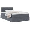 vidaXL Letto con Contenitore Grigio scuro 120 x 190 cm Velluto