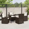 vidaXL Set da Pranzo per Giardino 5 pcs Marrone polyrattan