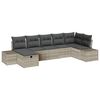 vidaXL Set Divano da Giardino 7 pz Grigio chiaro polyrattan