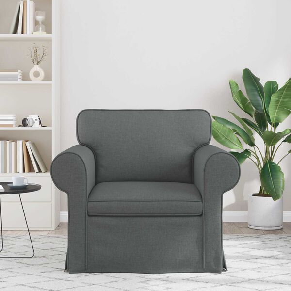 vidaXL Divano 60cm Grigio scuro Metallo