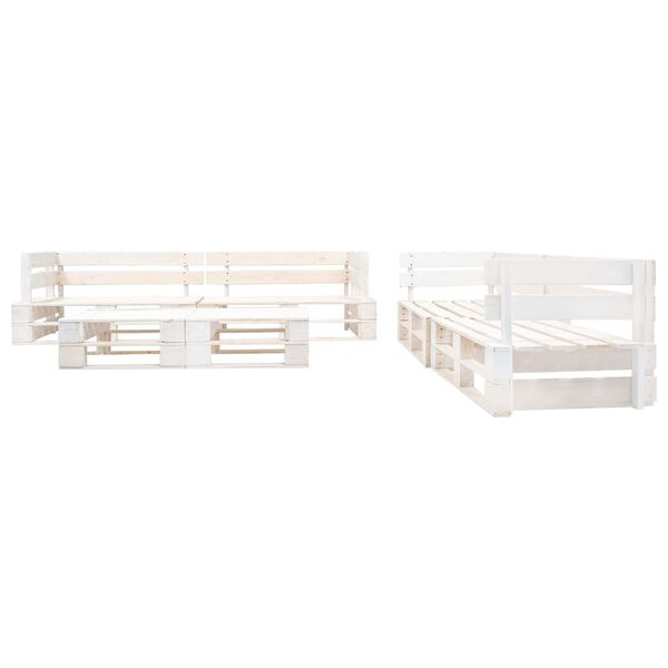 vidaXL Set Divani da Giardino su Pallet 6 pz in Legno Bianco