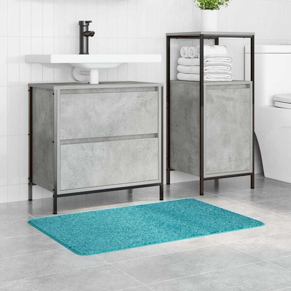 vidaXL Tappetino da bagno antiscivolo Turchese 60 x 90 cm PP