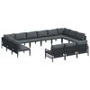 vidaXL Set Divano da Giardino con cuscino 13 pcs Nero Acciaio